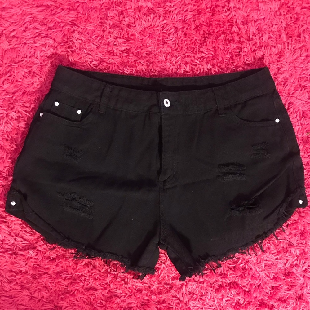 Black Jean Shorts